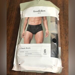 Goodfellow men’s classic 6 Briefs plush waistband full rise  black navy gray.XXL